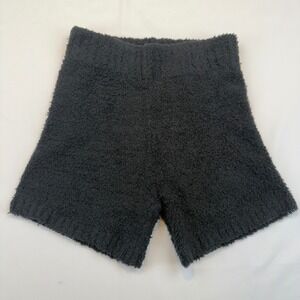 SKIMS Cozy Knit Short Onyx Black Fuzzy Boucle Loungewear S/M High Waisted